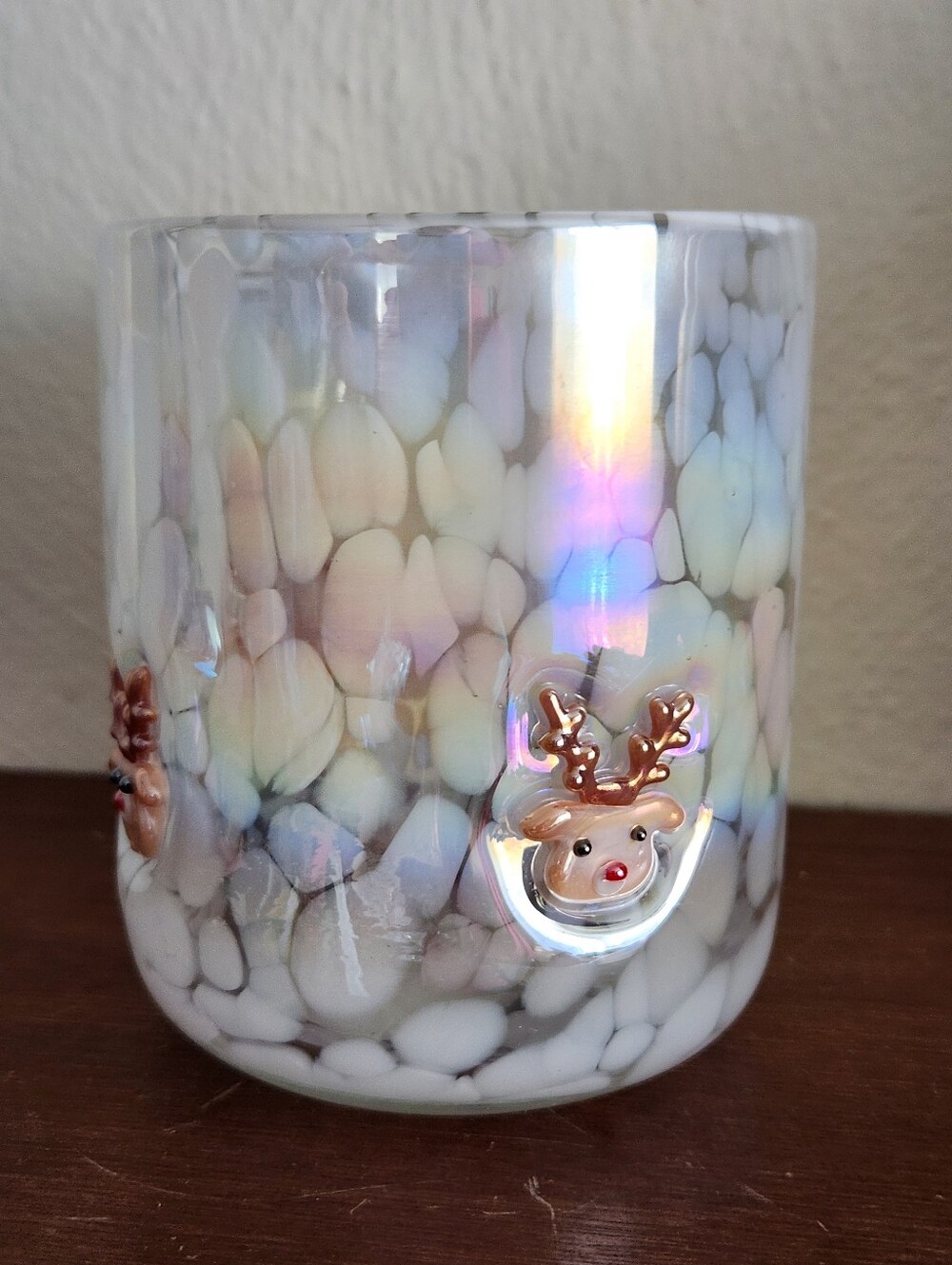 Anthropologie Festive Icon Juice Glass in Reindeer